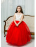 Red Pageant Flower Girl Dress Wedding Party Dress